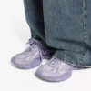 Mules à carreaux 3XL pour femme, couleur lilas