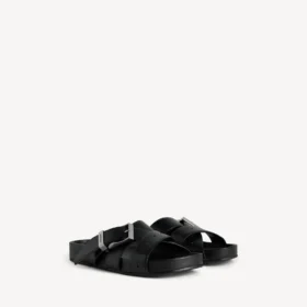 Mules à ceintures pour homme, noires