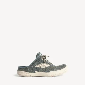 Mules en denim « Hamptons » pour femme, bleu/blanc cassé
