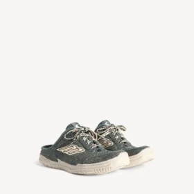 Mules en denim « Hamptons » pour femme, bleu/blanc cassé