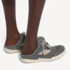 Mules en denim « Hamptons » pour femme, bleu/blanc cassé