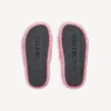 Mules ouvertes en fourrure pour femme, rose tendre