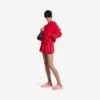 Mules ouvertes en fourrure pour femme, rose tendre