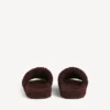 Mules ouvertes pour homme en fourrure, couleur châtaigne Mules ouvertes pour homme en fourrure, couleur châtaigne