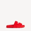 Mules ouvertes pour homme en fourrure, couleur orange vif/blanc/rouge Mules ouvertes pour homme en fourrure, couleur orange vif/blanc/rouge