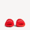 Mules ouvertes pour homme en fourrure, couleur orange vif/blanc/rouge Mules ouvertes pour homme en fourrure, couleur orange vif/blanc/rouge