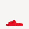 Mules ouvertes pour homme en fourrure, couleur orange vif/blanc/rouge Mules ouvertes pour homme en fourrure, couleur orange vif/blanc/rouge