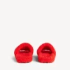 Mules ouvertes pour homme en fourrure, couleur orange vif/blanc/rouge Mules ouvertes pour homme en fourrure, couleur orange vif/blanc/rouge