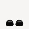 Mules ouvertes en fourrure pour femme, noires