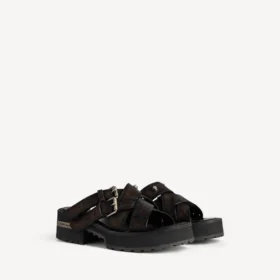 Mules ouvertes Venom pour femme, couleur marron