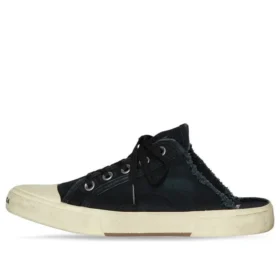 Mules Paris « Black Destroyed Cotton and White Rubber » 693952W3RC31090