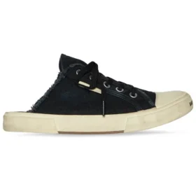 Mules Paris « Black Destroyed Cotton and White Rubber » 693952W3RC31090
