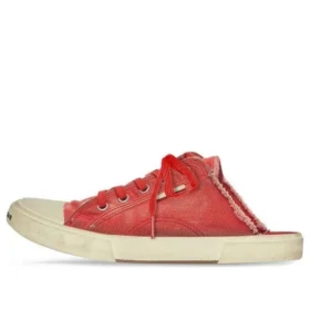 Mules Paris « Coton déchiré rouge et caoutchouc blanc » 693952W3RC36090