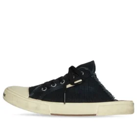 Mules Paris « Coton noir déchiré et caoutchouc blanc » 693953W3RC31090
