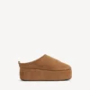 Mules à plateforme Alaska Soft pour femme, marron/blanc