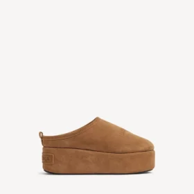 Mules à plateforme Alaska Soft pour femme, marron/blanc