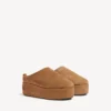 Mules à plateforme Alaska Soft pour femme, marron/blanc