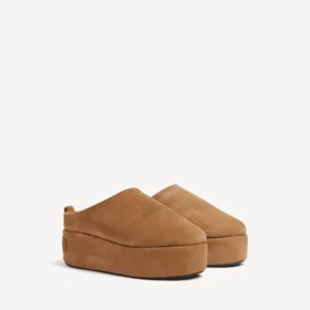 Mules à plateforme Alaska Soft pour femme, marron/blanc