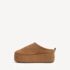 Mules à plateforme Alaska Soft pour femme, marron/blanc