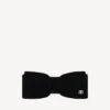 Noeud d&rsquo;accessoires cheveux Holli pour femme, noir/argent brillant