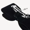 Noeud d&rsquo;accessoires cheveux Holli pour femme, noir/argent brillant