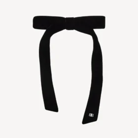 Noeud pour accessoires cheveux Holli pour femme, noir/argent brillant