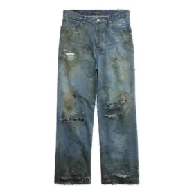 Pantalon baggy ultra-déchiré « Light Blue » 745248TNW014012
