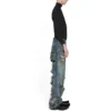 Pantalon baggy ultra-déchiré « Light Blue » 745248TNW014012