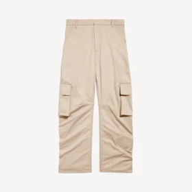 Pantalon cargo décontracté pour femme, couleur beige