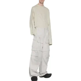 Pantalon cargo large « Light Grey » 746493TKP271400