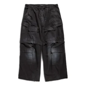 Pantalon cargo large « Noir » 790982TKP271000
