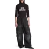 Pantalon cargo large « Noir » 790982TKP271000