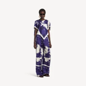 Pantalon de pyjama pour femme « Paintbrush » bleu