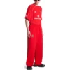 Pantalon de survêtement ample de football « Rouge Blanc » 777708TPVW36643