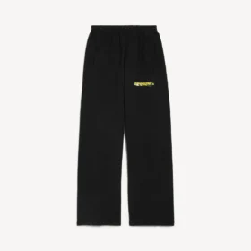 Pantalon de survêtement baggy pour homme noir avec motif « messy spray »