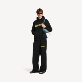 Pantalon de survêtement baggy pour homme noir avec motif « messy spray »