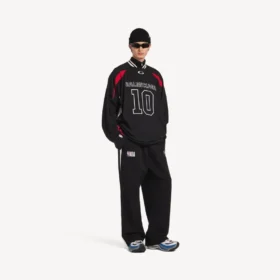 Pantalon de survêtement oversize pour homme Balenciaga | Collaboration NBA, noir/blanc