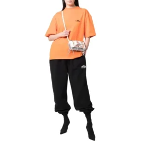 Pantalon de survêtement « Paris Logo » à genoux étirés « Black White » 675244TLVL81070