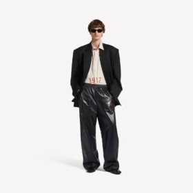 Pantalon de survêtement pour homme noir/bordeaux