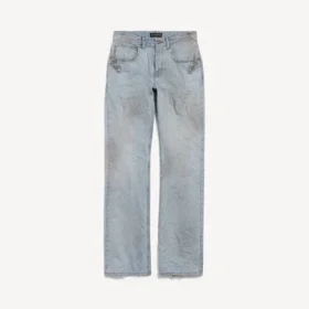 Pantalon droit de ville pour femme, bleu clair