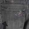 Pantalon en denim droit à imprimé griffonné « Blue » 746986TOW664036