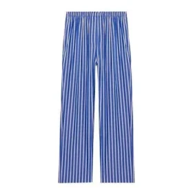 Pantalon large en popeline de coton rayé « Blue » 583438TJM214800