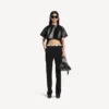 Pantalon slim ajusté pour femme, noir