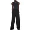 Pantalon à taille élastique et coupe droite « Black » 743903TNT391000