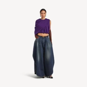 Pantalon tulipe pour femme, couleur « dark ocean »