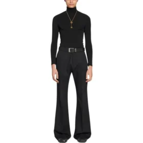 Pantalon évasé ajusté, coupe classique « Noir » 704709TLT171000