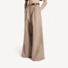 Pantalons taille haute pour femme, couleur dune Pantalons taille haute pour femme, couleur dune