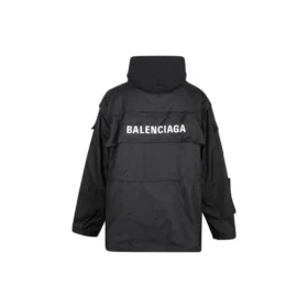 Parka oversize en tissu technique avec empiècement en jersey « Noir » 746450TOO321000
