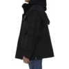 Parka oversize en tissu technique avec empiècement en jersey « Noir » 746450TOO321000