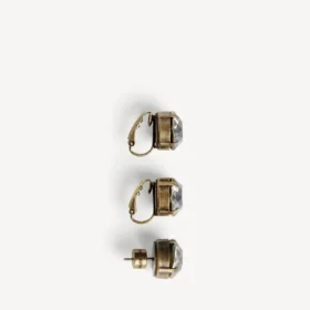 Parure de boucles d’oreilles de gala pour femme en or foncé/cristal